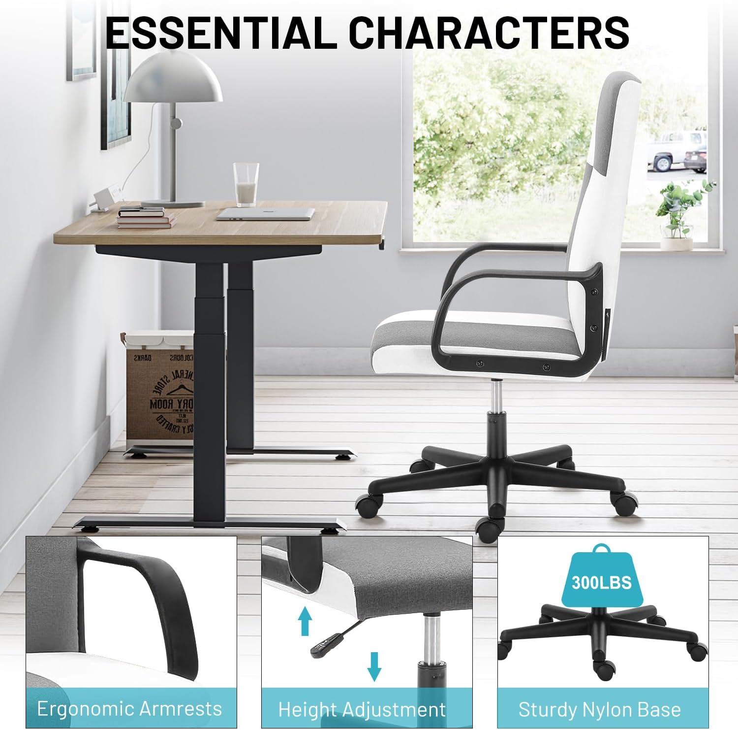 ergonomic fabric desk chair