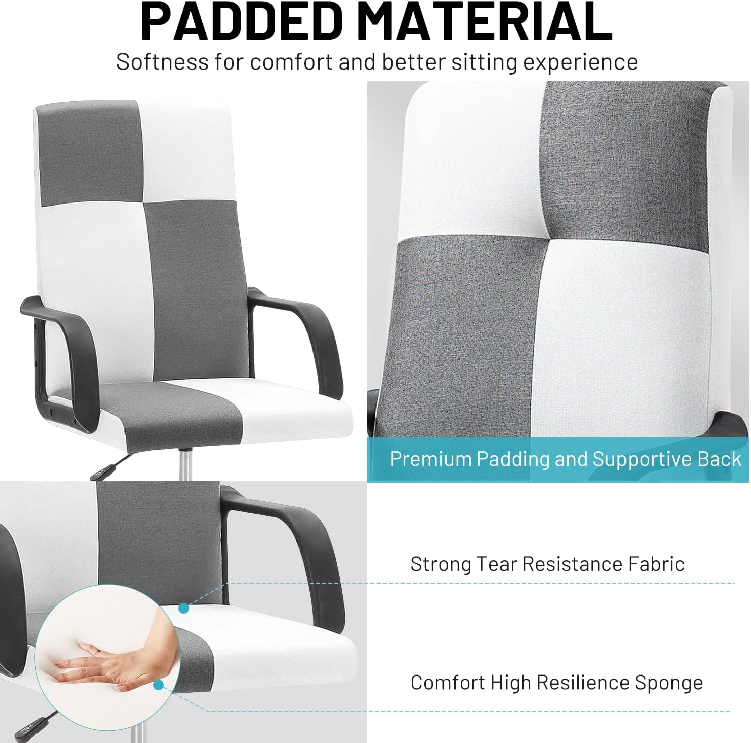 white and grey study chair