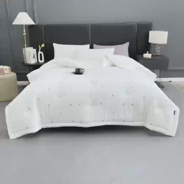 “StarNest” Ultra-Soft Knit Cotton 4-Piece Queen Bedding Set