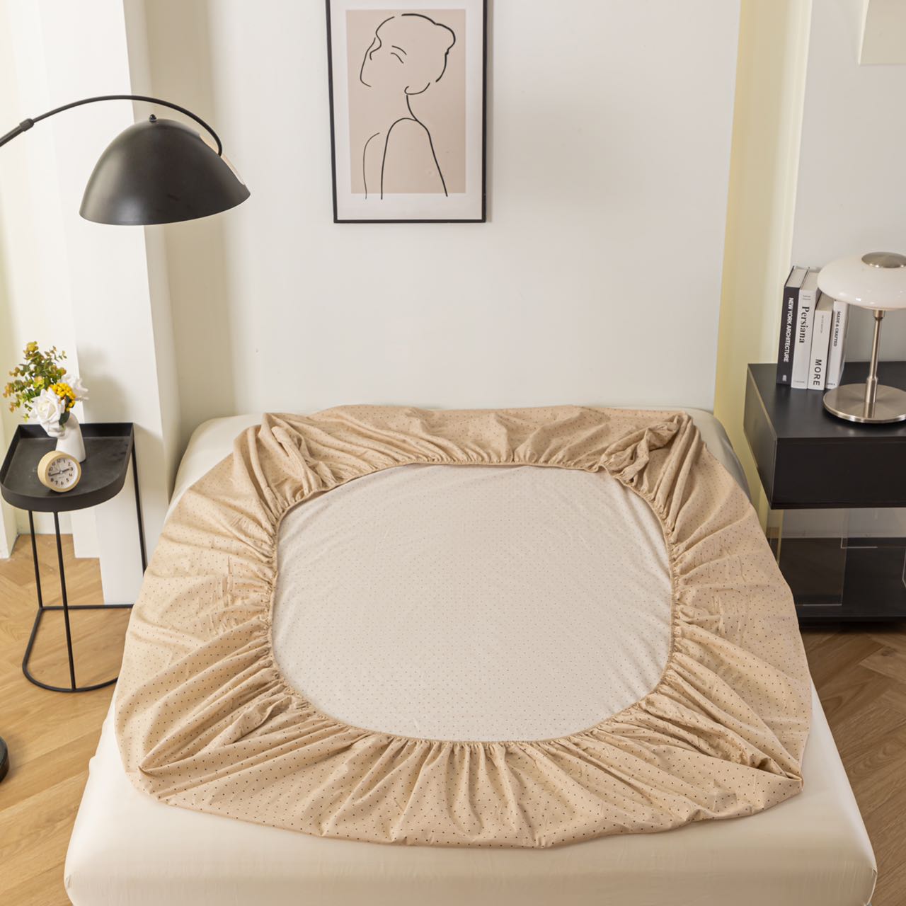 “GridNest” Checkered Cotton Bedding Set – TwinXL 3-Piece