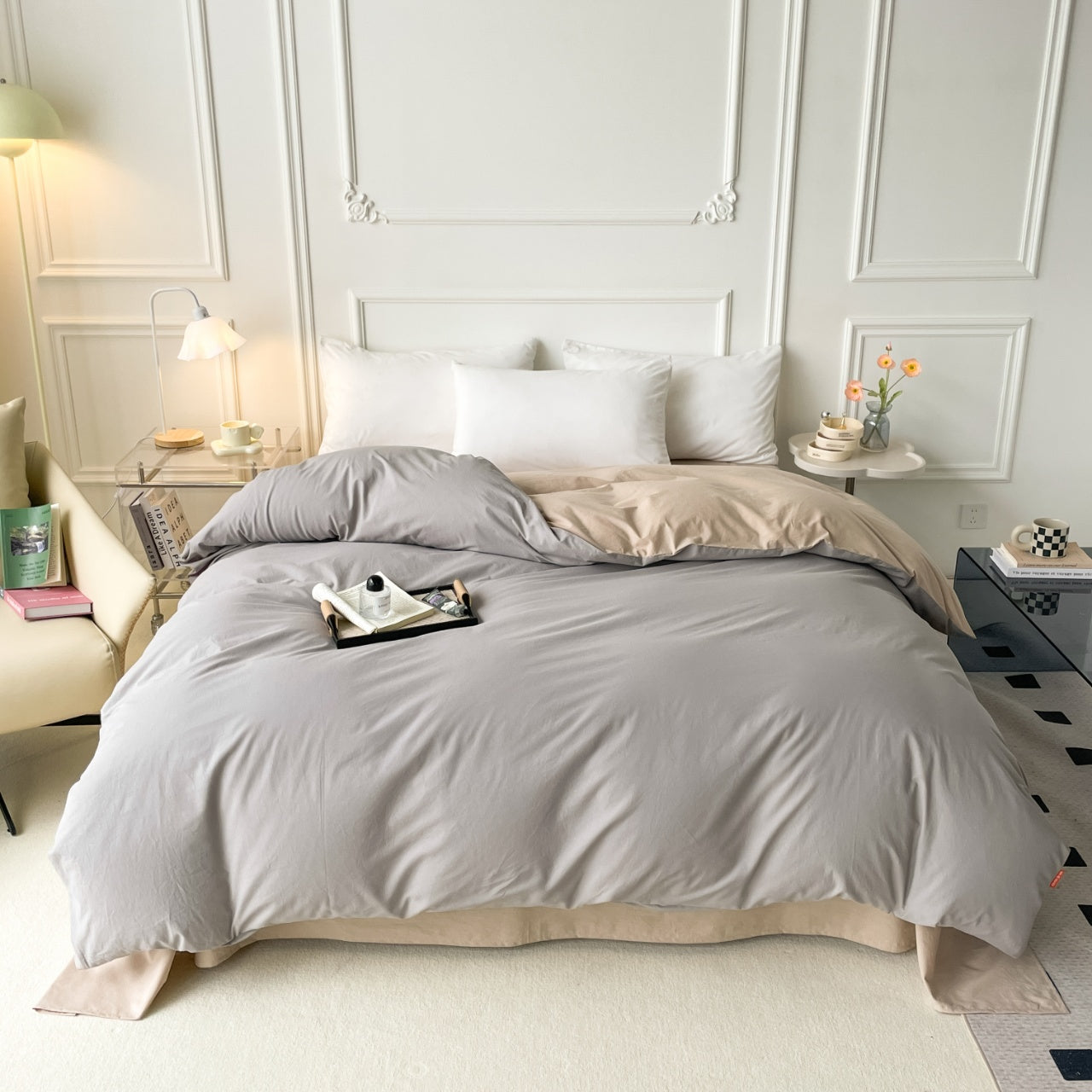 “ToneWeave” Washed Cotton Duvet Queen Set