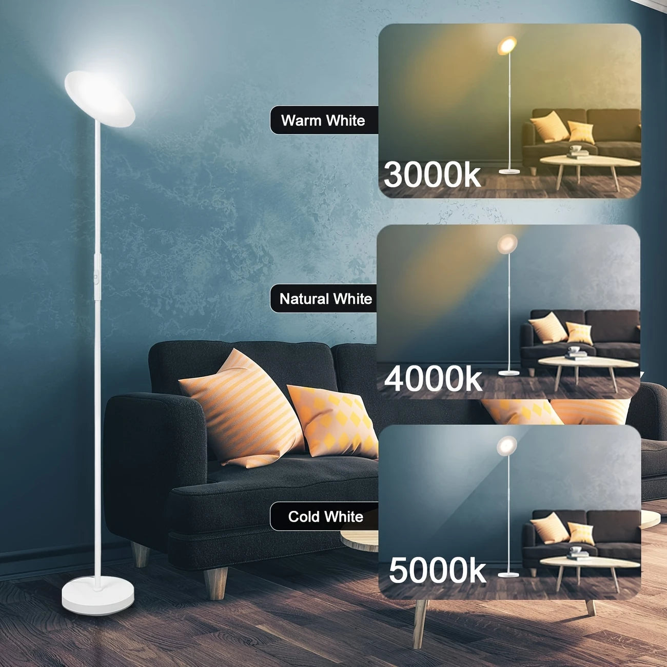 3 color temperature floor light
