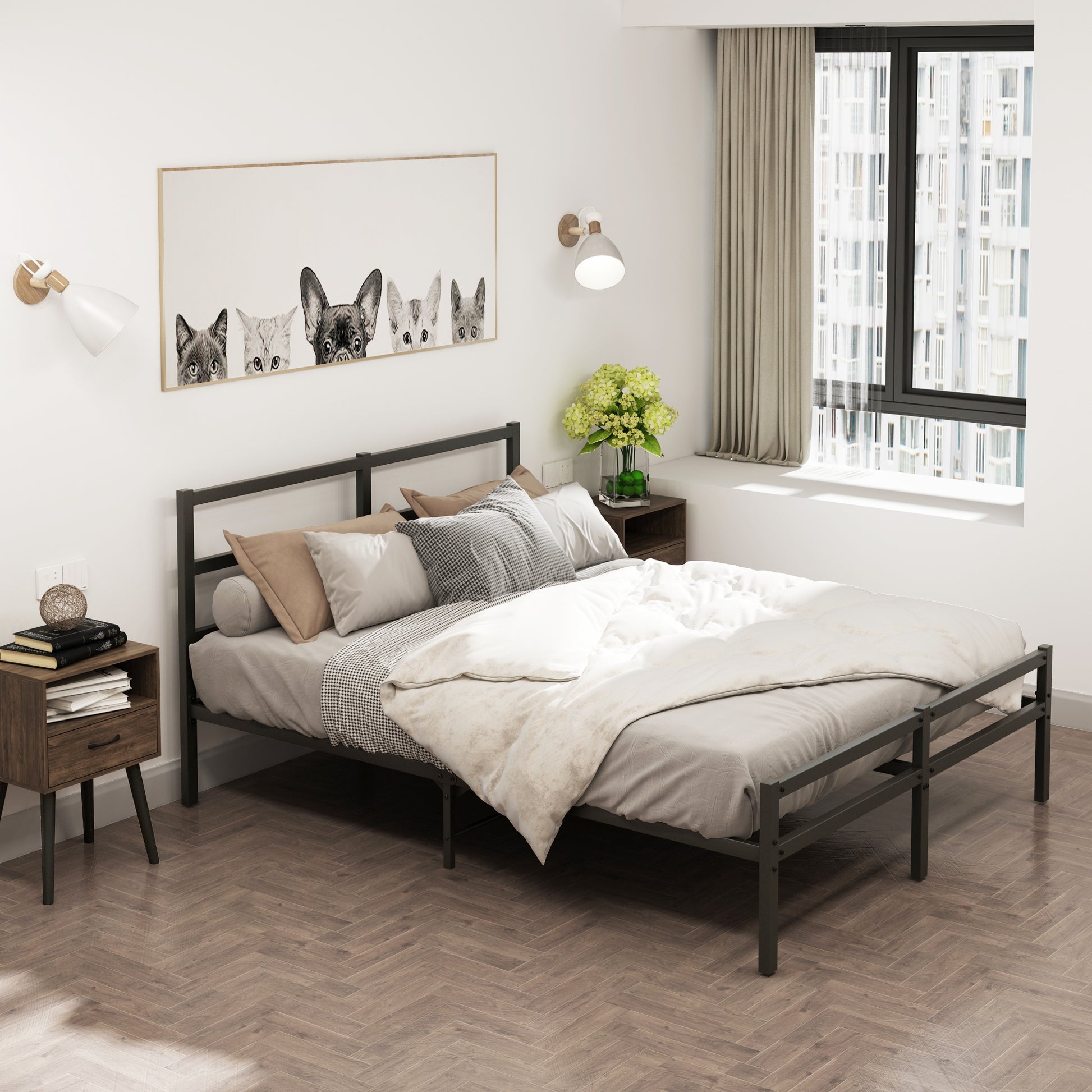modern bed frame for small spaces