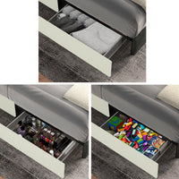CloudNest Velvet Bed Frame – Queen with Dual Storage Drawers