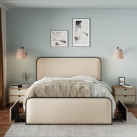 ArcNest Metal Bed Frame – with 4 Storage Drawers