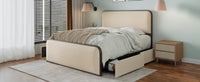 ArcNest Metal Bed Frame – with 4 Storage Drawers