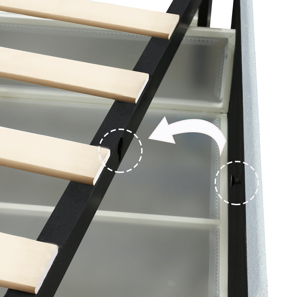 Velora Bouclé Storage Bed – Queen with 4 Drawers