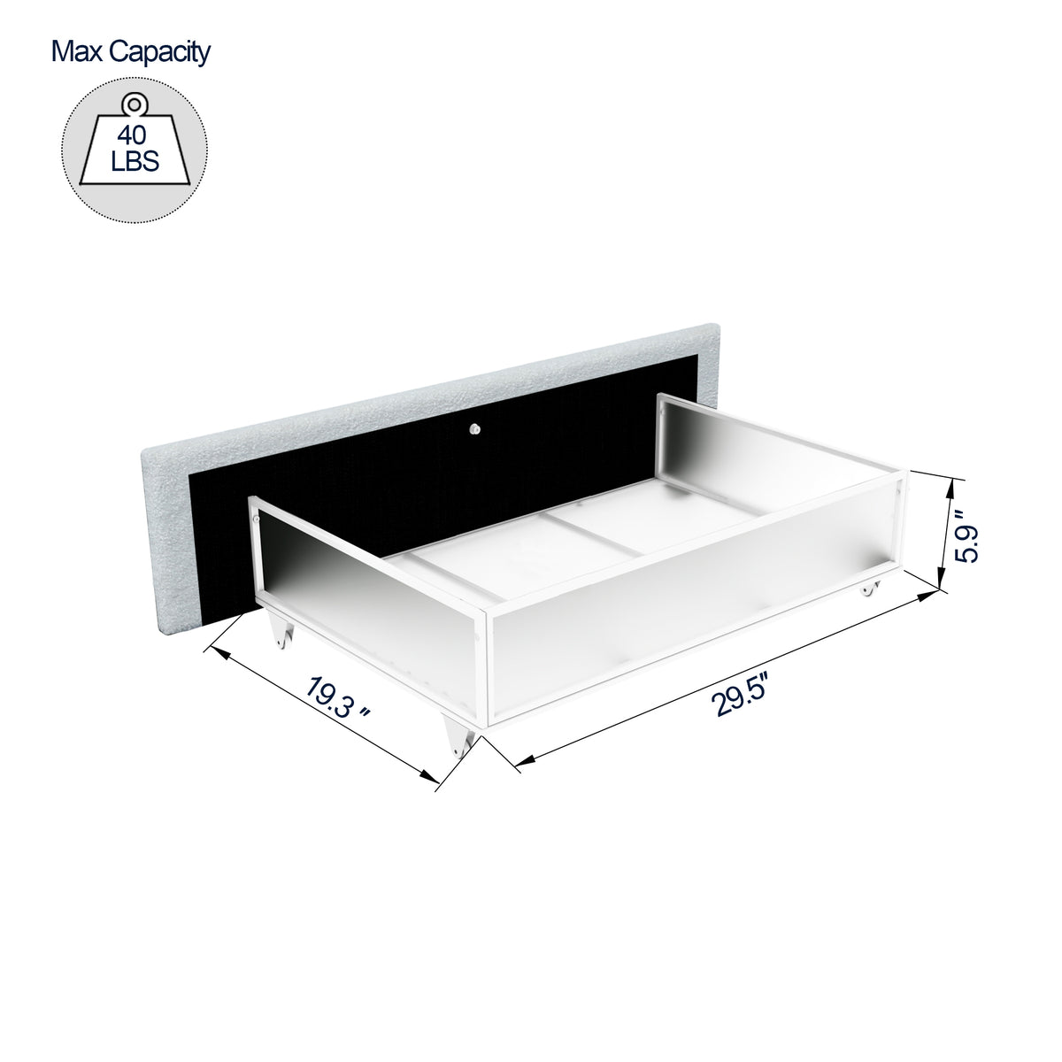 Velora Bouclé Storage Bed – Queen with 4 Drawers