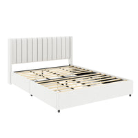 Velora Bouclé Storage Bed – Queen with 4 Drawers