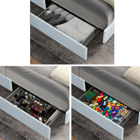 Velora Bouclé Storage Bed – Queen with 4 Drawers