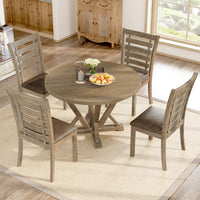 Woodnote Round Dining Set (5-Piece Rustic Edition)