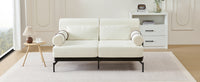 VoltForm 2-Seater Sofa – Modern Chenille Loveseat with USB & Cylinder Arms