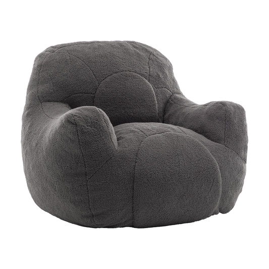 NestHug Bean Bag Chair – Oversized Memory Foam Lounger in Teddy Fabric - Black