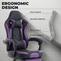 Arelva Pro Gaming Chair – 7 Colors, Footrest & 135° Recline