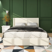 CloudNest Velvet Bed Frame – Queen with Dual Storage Drawers