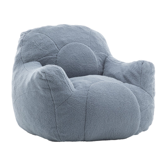 NestHug Bean Bag Chair – Oversized Memory Foam Lounger in Teddy Fabric - Blue