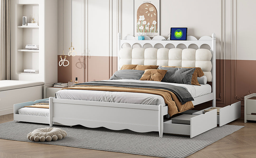 CloudArch Queen Storage Bed with Trundle