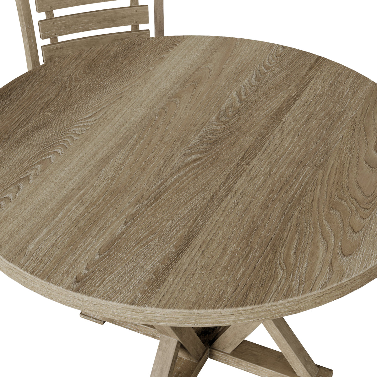 Woodnote Round Dining Set (5-Piece Rustic Edition)