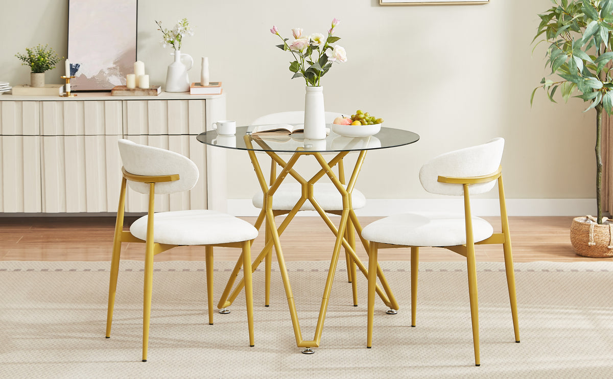 LucenGlow Dining Set (1 Table + 2 Chairs)