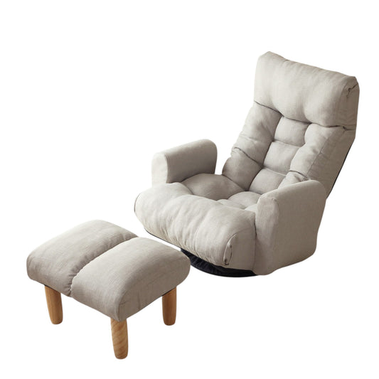 GlideNest Recliner Set – Adjustable Swivel Lounge Chair with Ottoman