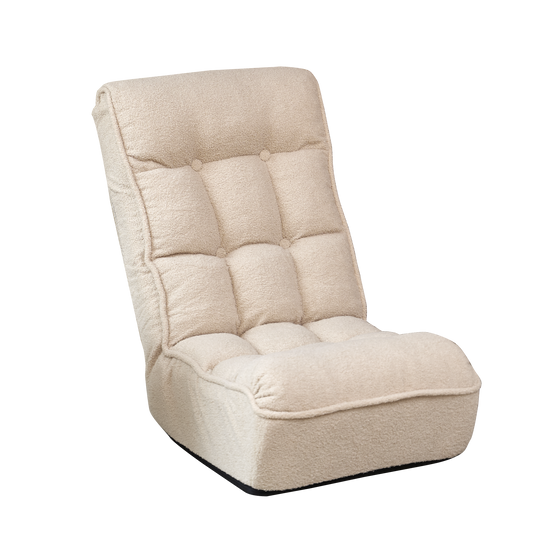 KumoSeat Floor Recliner – Adjustable Tatami Chair in Sherpa White