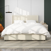 CloudNest Velvet Bed Frame – Queen with Dual Storage Drawers