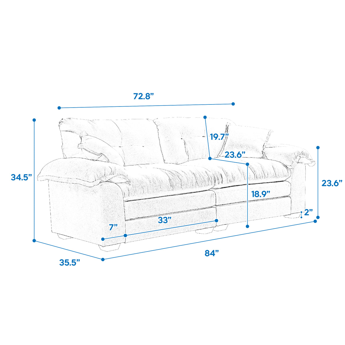 DriftNest Chenille Sofa
