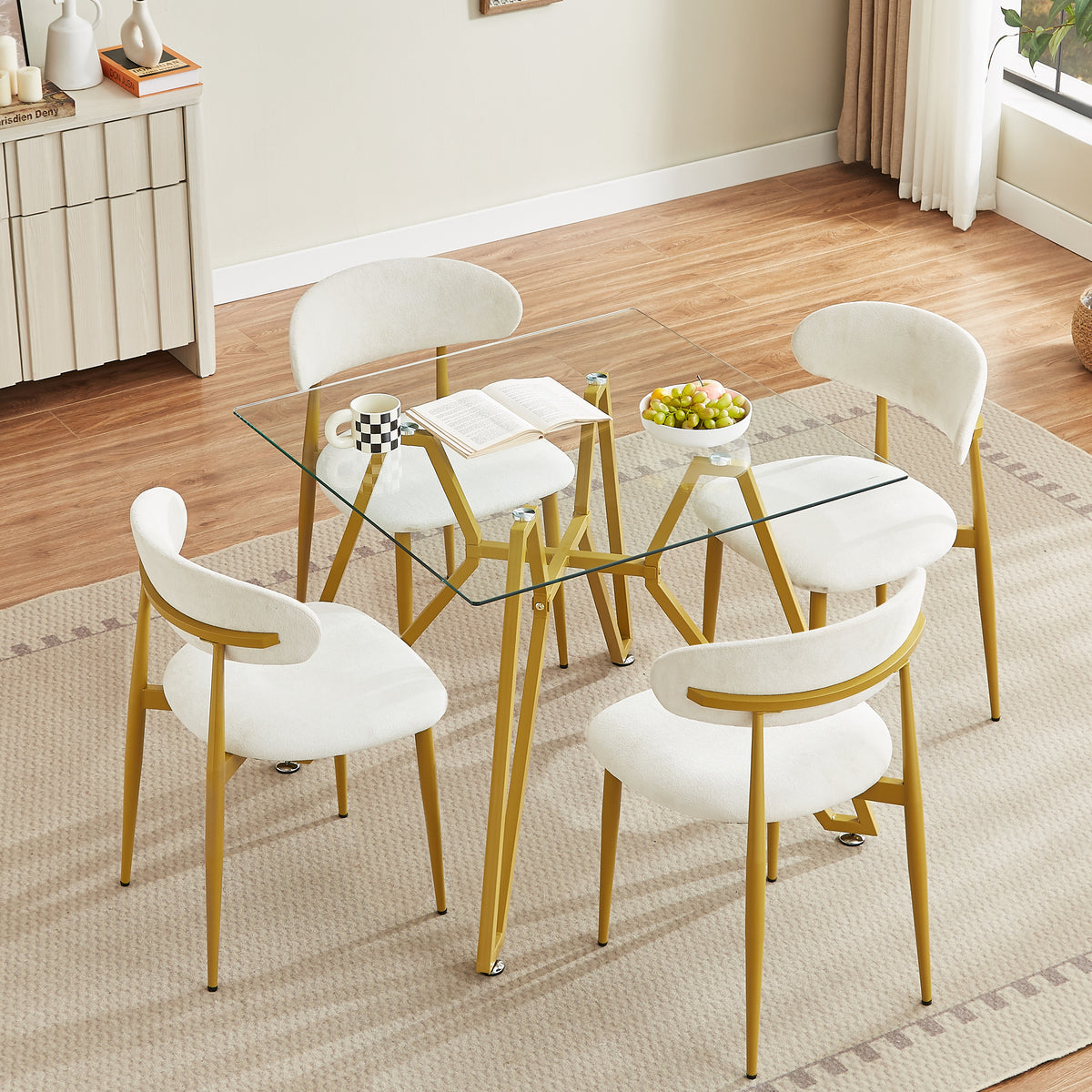 LucenGlow Dining Set (1 Table + 2 Chairs)