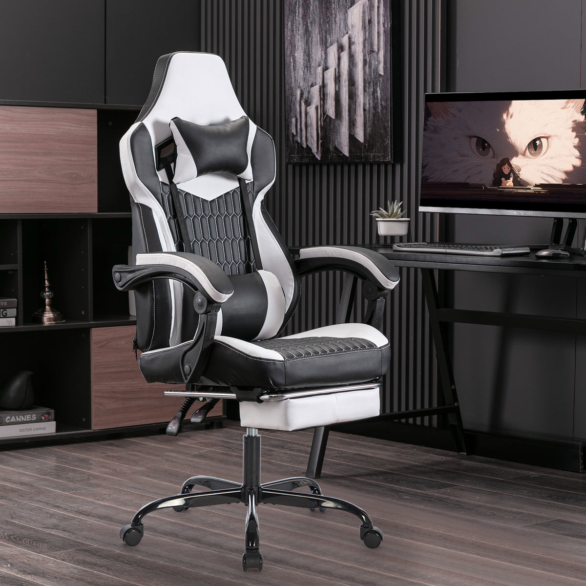 Arelva Pro Gaming Chair – 7 Colors, Footrest & 135° Recline
