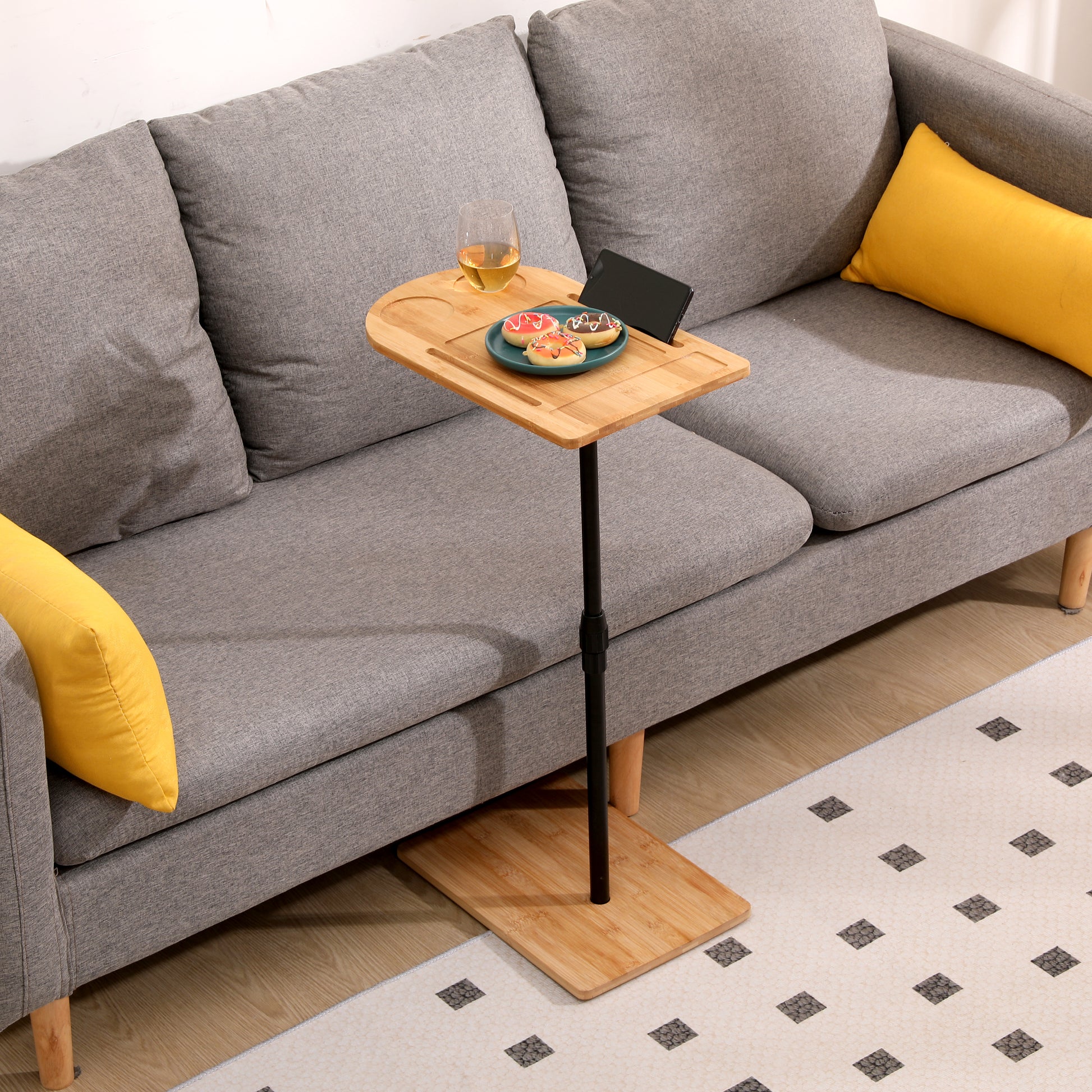 adjustable C-shaped side table