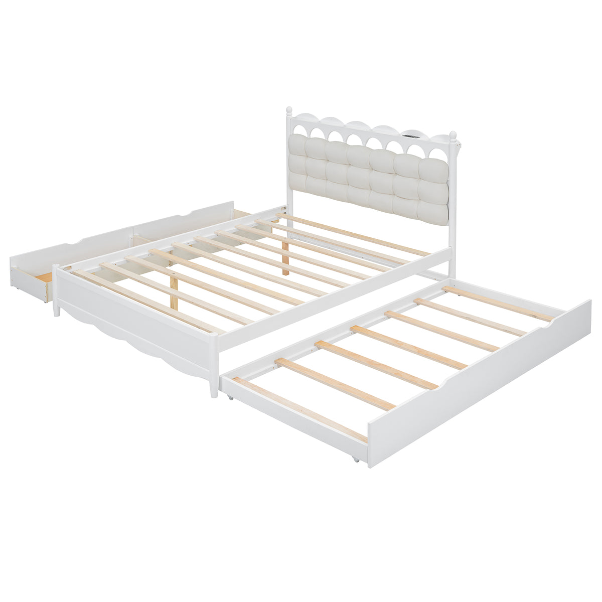 CloudArch Queen Storage Bed with Trundle
