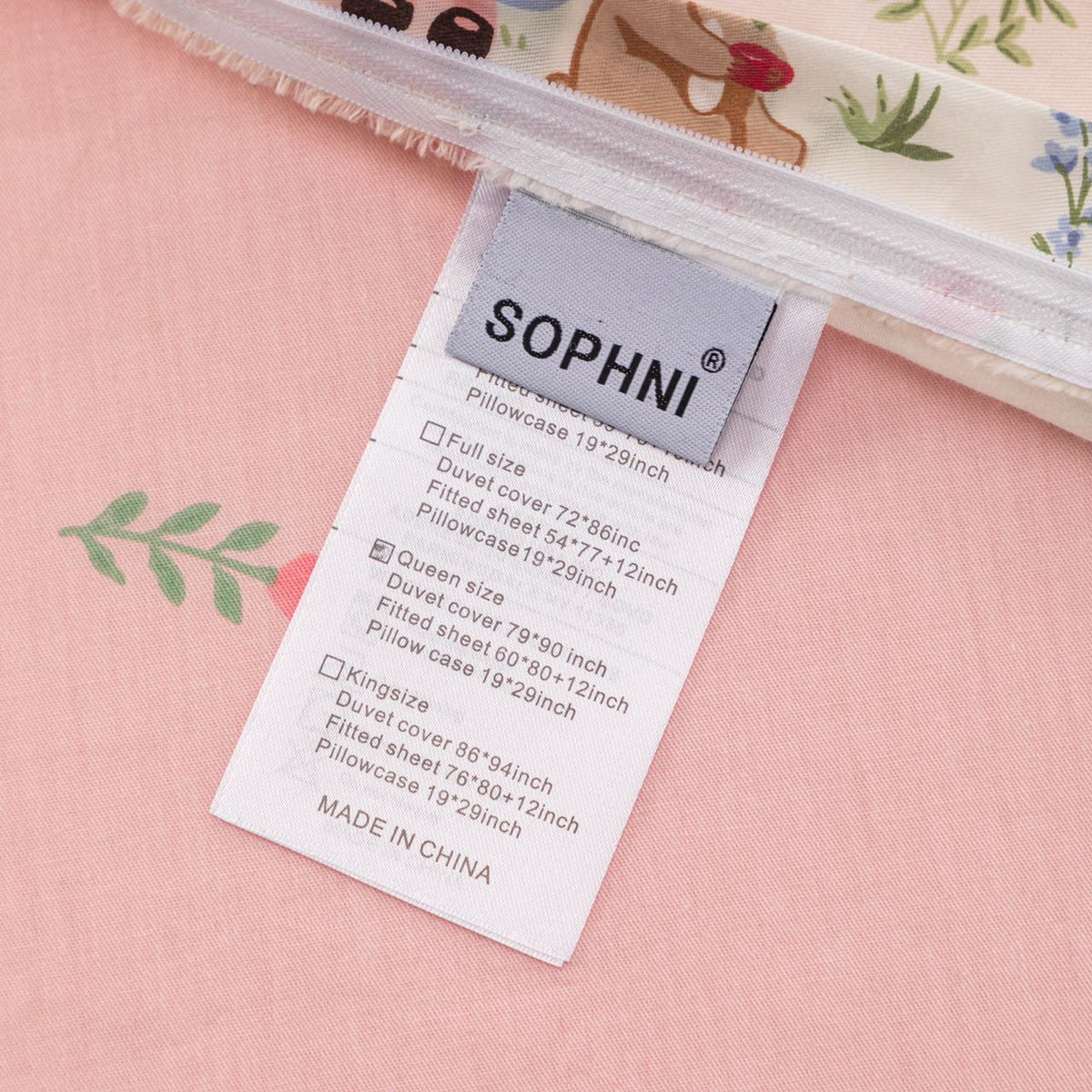 “BlossomMood” Pink Floral Cotton Bedding Set – TwinXL 3-Piece