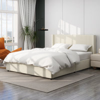 CloudNest Velvet Bed Frame – Queen with Dual Storage Drawers