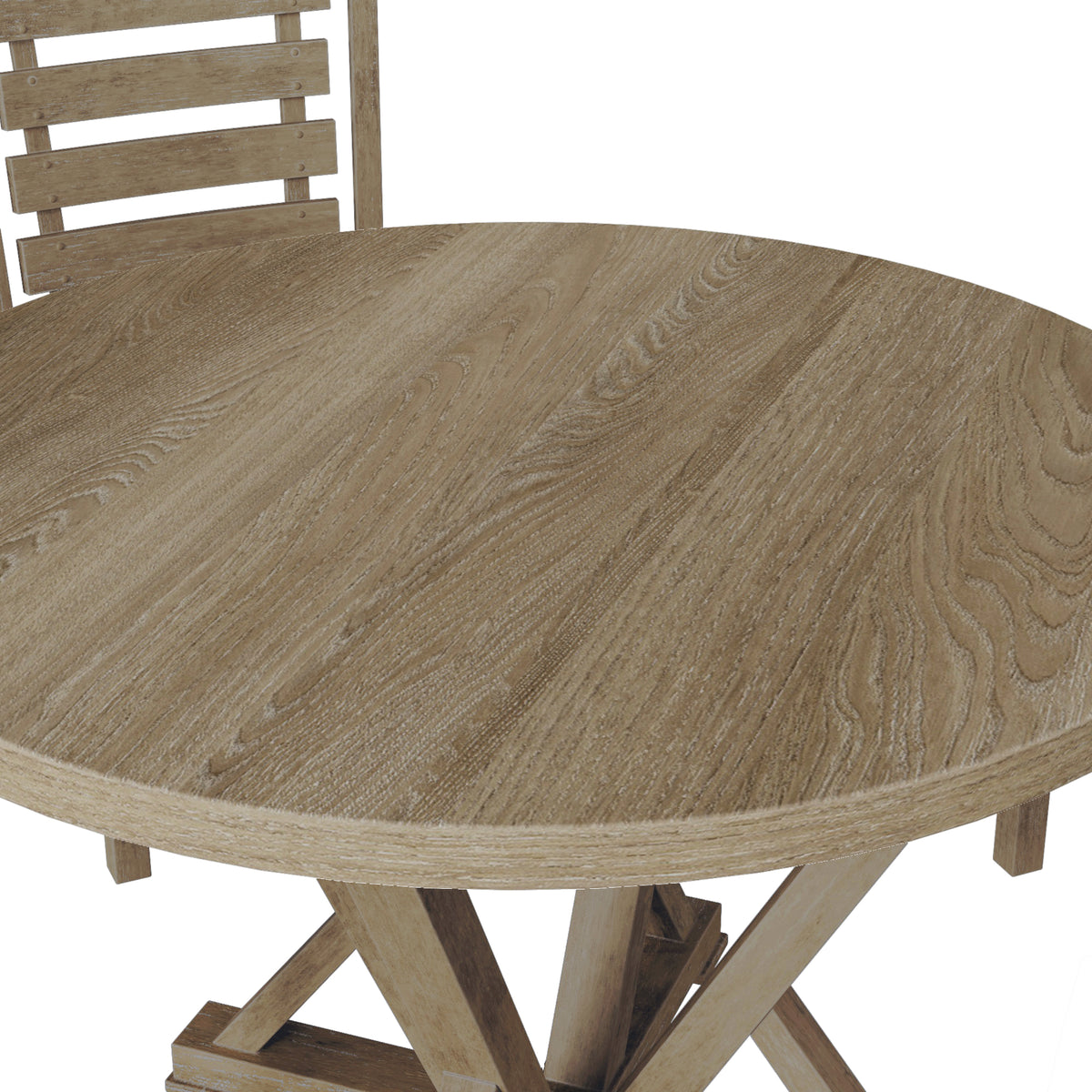 Woodnote Round Dining Set (5-Piece Rustic Edition)