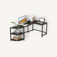 modern rustic L desk