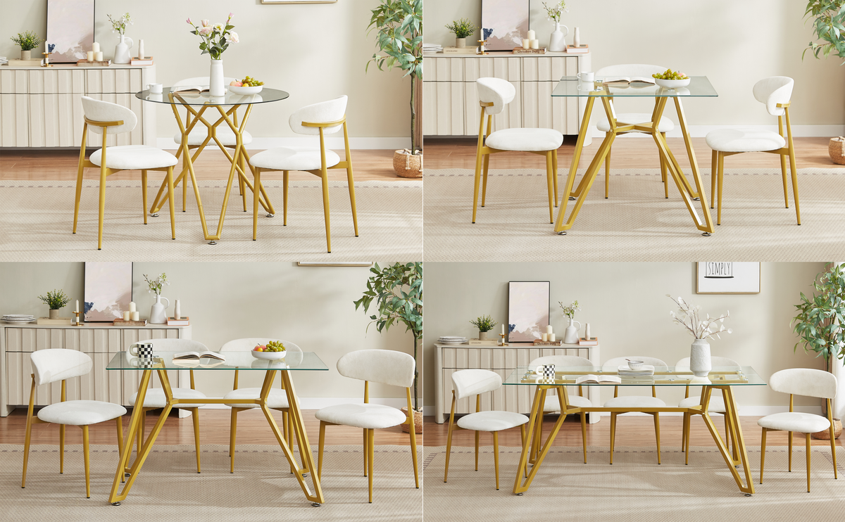 LucenGlow Dining Set (1 Table + 2 Chairs)