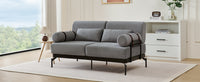 VoltForm 2-Seater Sofa – Modern Chenille Loveseat with USB & Cylinder Arms