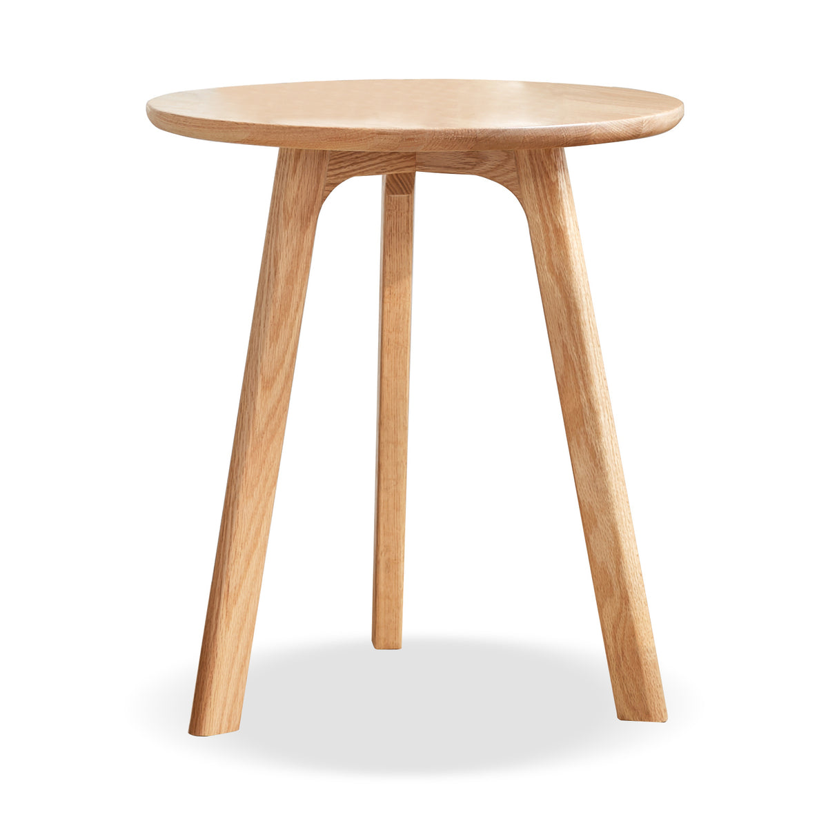 OakDot Side Table – Solid Wood Round End Table