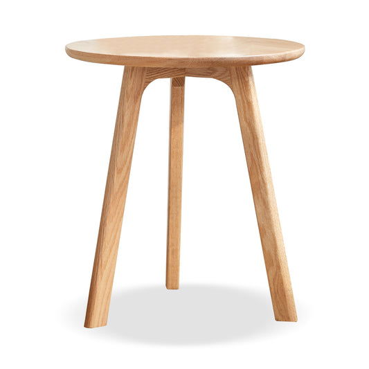 OakDot Side Table – Solid Wood Round End Table