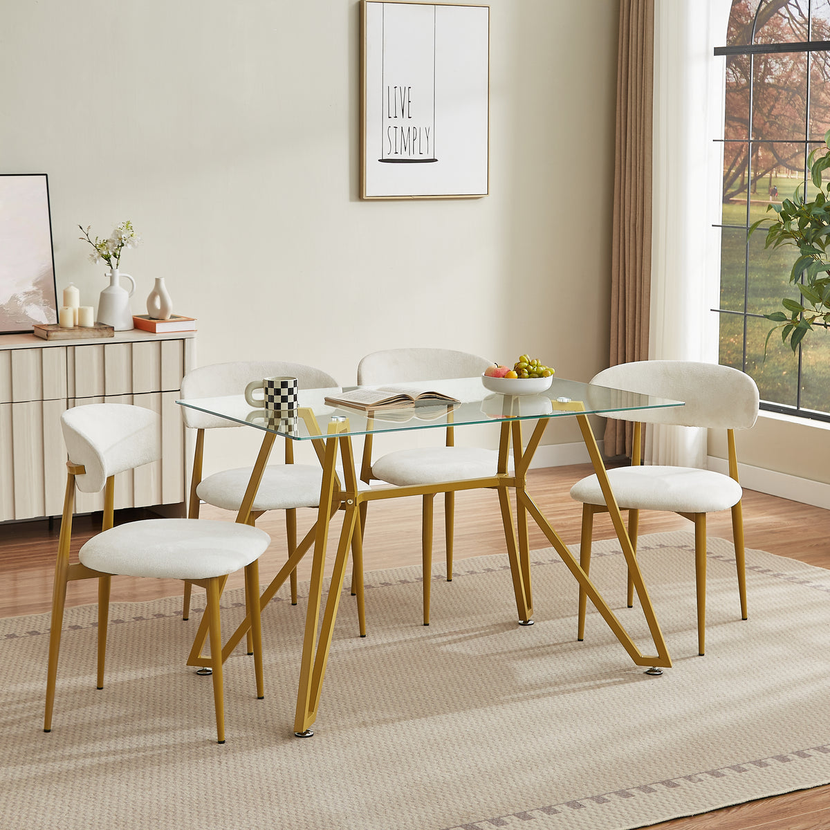 LucenGlow Dining Set (1 Table + 2 Chairs)