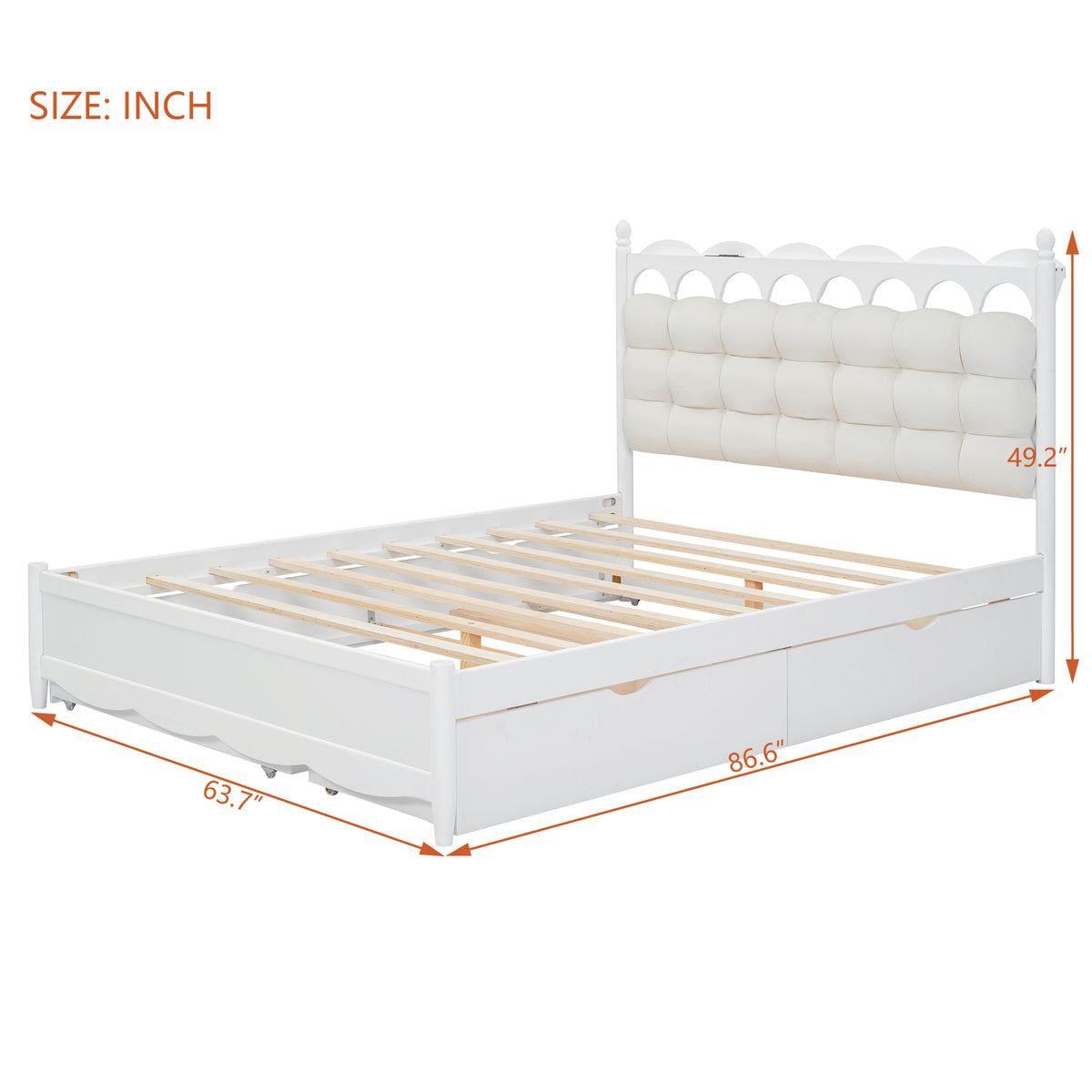 CloudArch Queen Storage Bed with Trundle