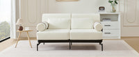 VoltForm 2-Seater Sofa – Modern Chenille Loveseat with USB & Cylinder Arms