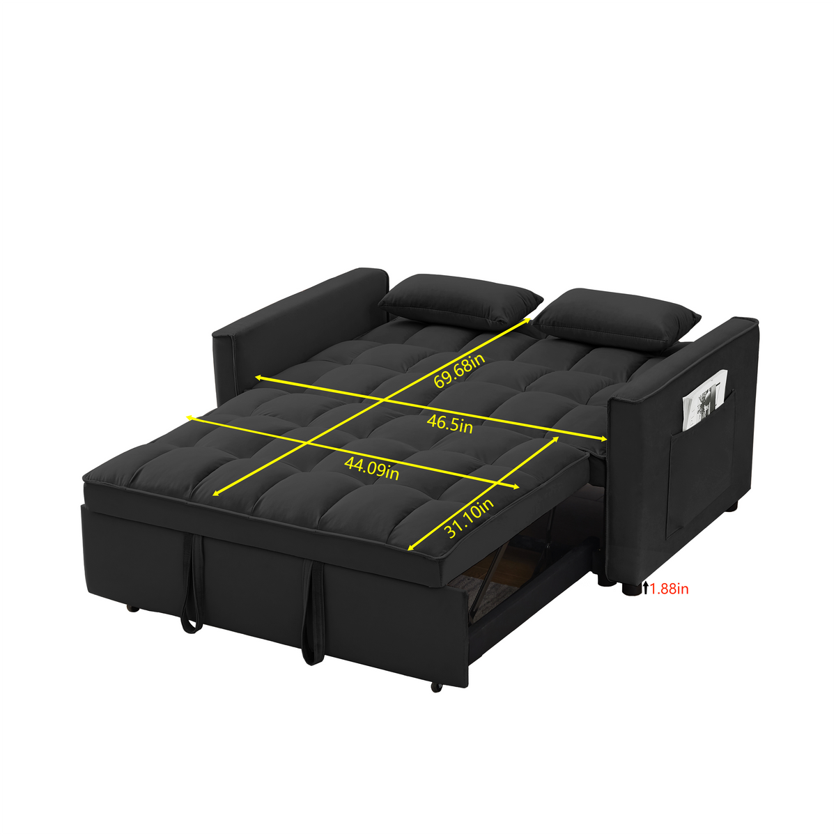 FlipNest 3-in-1 Convertible Velvet Sofa Bed