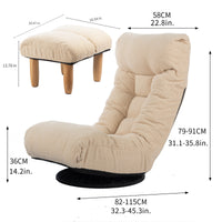GlideNest Recliner Set – Adjustable Swivel Lounge Chair with Ottoman