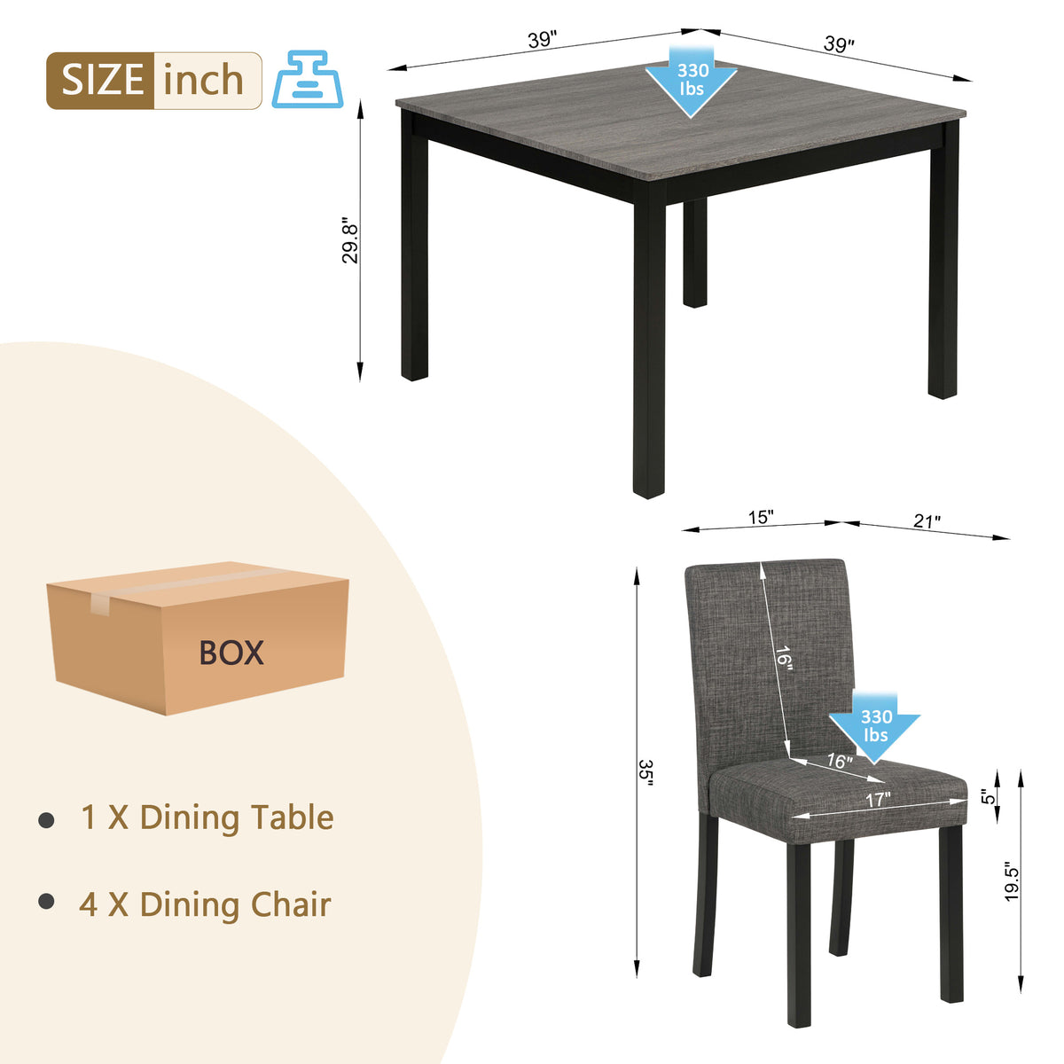 LoftSet Dining 5-Piece