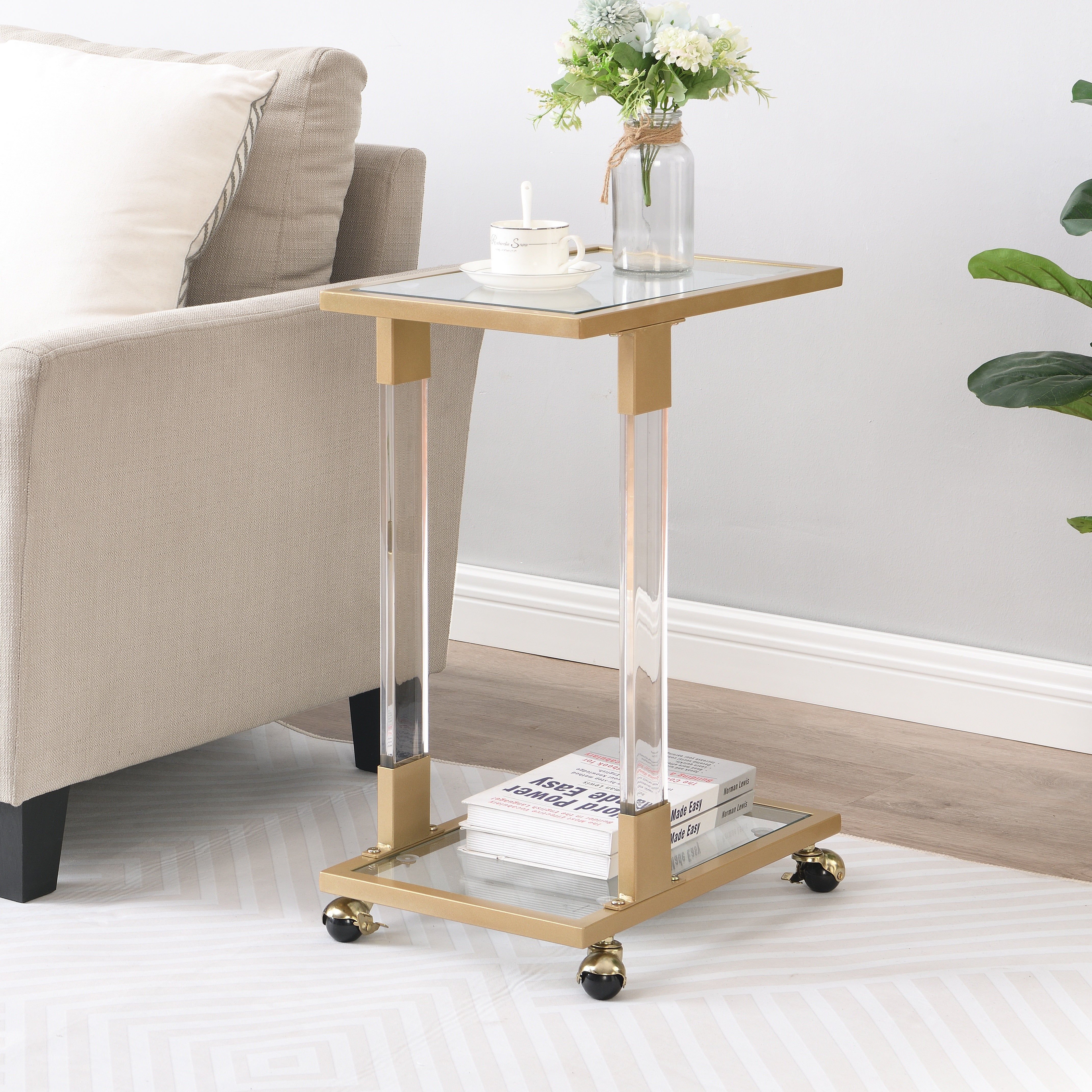 modern side table with casters