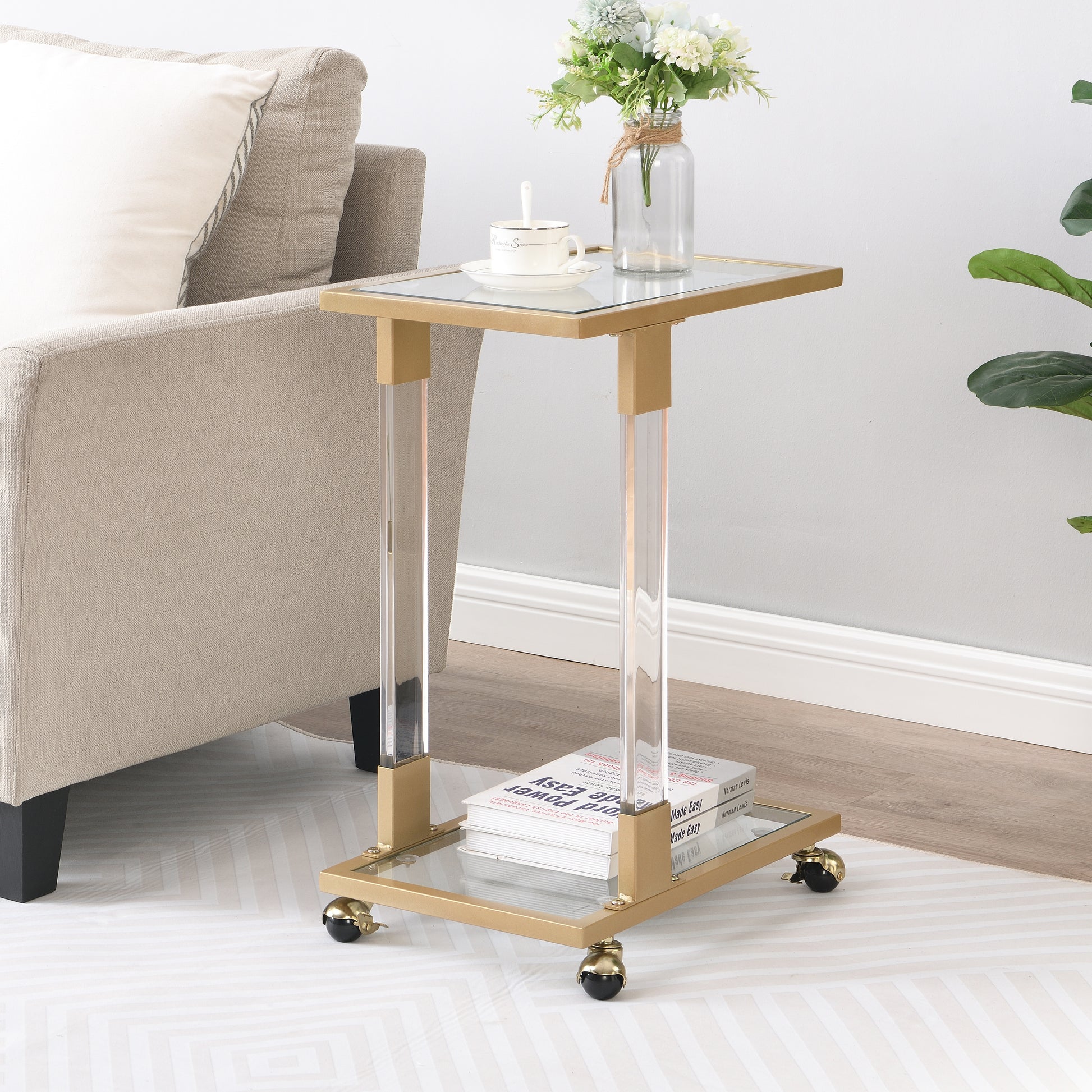 modern side table with casters