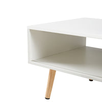 Rovia Cane Sliding Coffee Table – Natural Wood, 41”