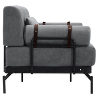 VoltForm 2-Seater Sofa – Modern Chenille Loveseat with USB & Cylinder Arms