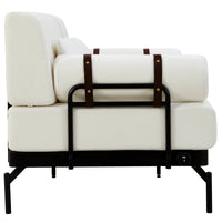 VoltForm 2-Seater Sofa – Modern Chenille Loveseat with USB & Cylinder Arms